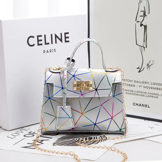 New Leather Stitching Kelly Small Square Hand Bag