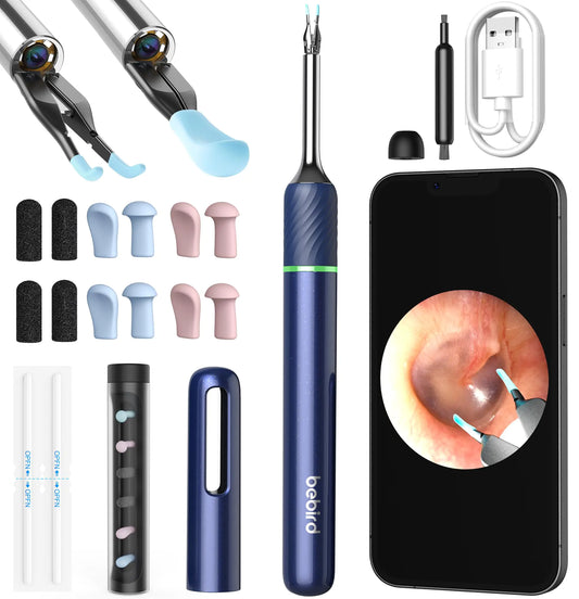 [Cutting-Edge] BEBIRD Note 5 Ear Canal Cleaner: FHD Camera with Omnidirectional Tweezers IoT-Enabled Earscope Support Remote Videos Magnetic On/Off Cap 12PCS Replacement Tip