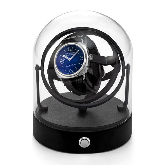 DEWEGER- Orbit Single Watch Winder for Mechanical Watch Quiet Motor Fit Lady Man for Rolex and Most Black Fashion