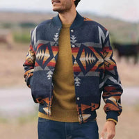 GeoPattern Collar Cardigan Jacket